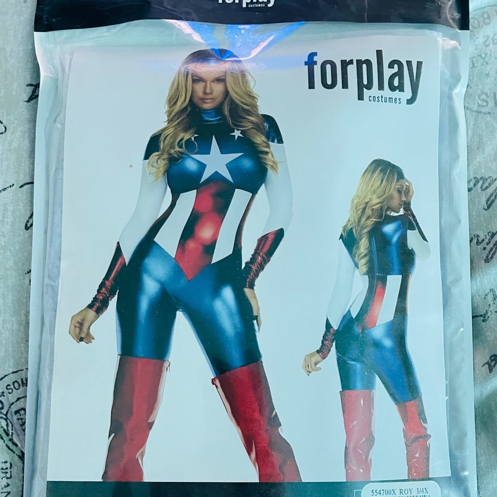 ✅ Women's Plus captain American Allegiance Superhero Costume 1x/2x